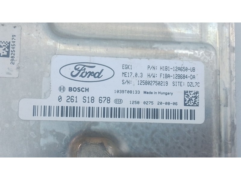 Recambio de centralita motor uce para ford fiesta vii (hj, hf) 1.1 ti-vct referencia OEM IAM H1B112A650UB 0261S18678 