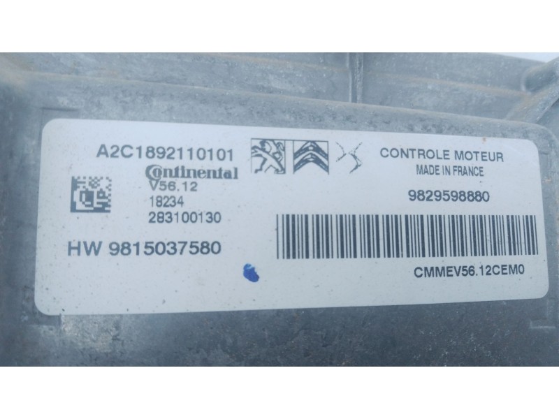 Recambio de centralita motor uce para peugeot 2008 i (cu_) 1.2 vti referencia OEM IAM 9829598880 9815037580 
