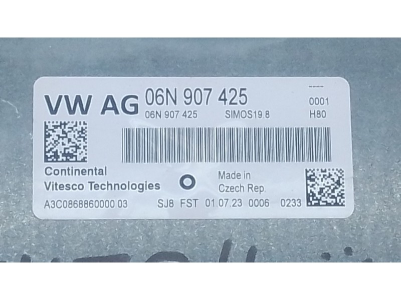 Recambio de centralita motor uce para audi q5 (fyb, fyg) 55 tfsi e quattro referencia OEM IAM 06N907425 A3C086886000003 