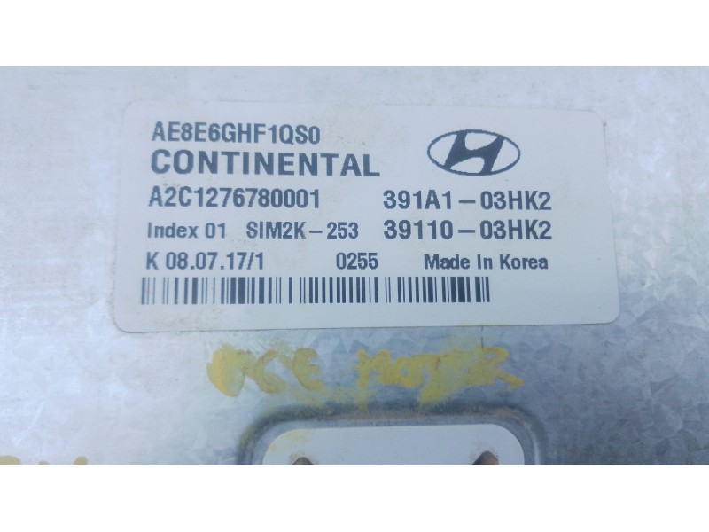 Recambio de centralita motor uce para hyundai ioniq (ae) 1.6 gdi plug-in hybrid referencia OEM IAM 391A103HK2 3911003HK2 
