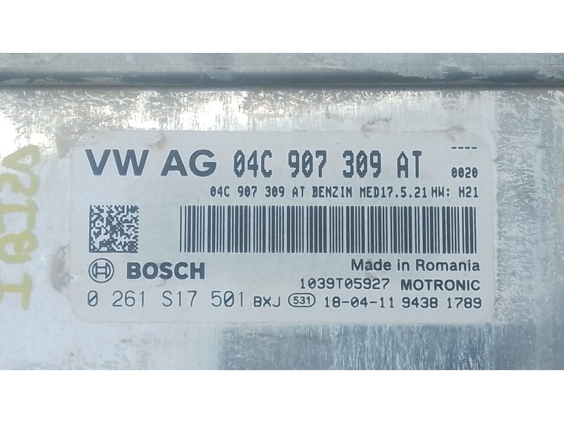 Recambio de centralita motor uce para seat ibiza v (kj1, kjg) 1.0 tsi referencia OEM IAM 04C907309AT 0261S17501 