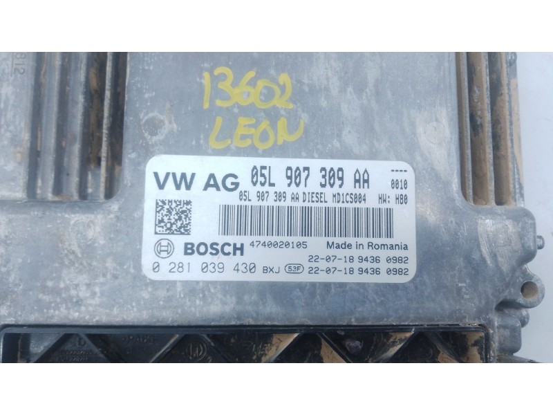 Recambio de centralita motor uce para seat leon (kl1, klg) 2.0 tdi referencia OEM IAM 05L907309AA 0281039430 