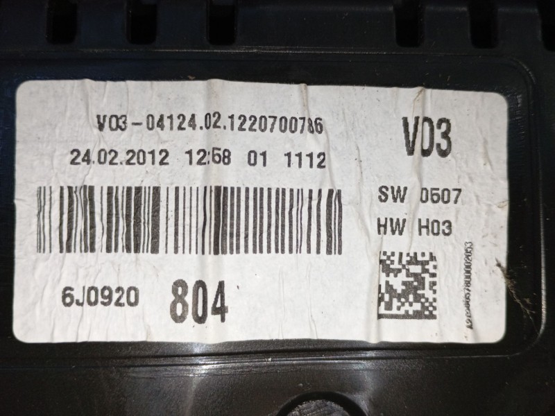 Recambio de cuadro instrumentos para seat ibiza iv (6j5, 6p1) 1.4 referencia OEM IAM 6J0920804  