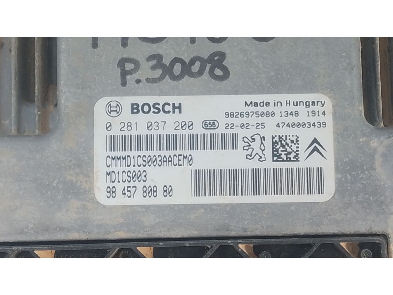 Recambio de centralita motor uce para peugeot 3008 ii suv (mc_, mr_, mj_, m4_) 1.5 bluehdi 130 referencia OEM IAM 9845780880 028