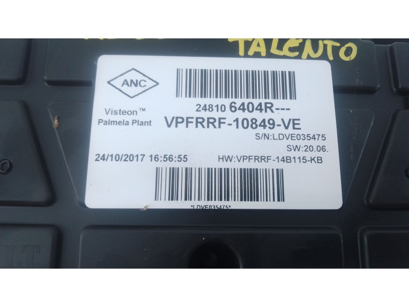 Recambio de cuadro instrumentos para fiat talento autobús (296_) 1.6 d referencia OEM IAM 248106404R  