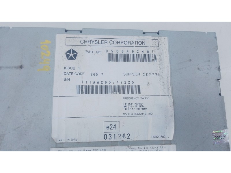 Recambio de sistema audio / radio cd para jeep cherokee limited exclusive referencia OEM IAM   