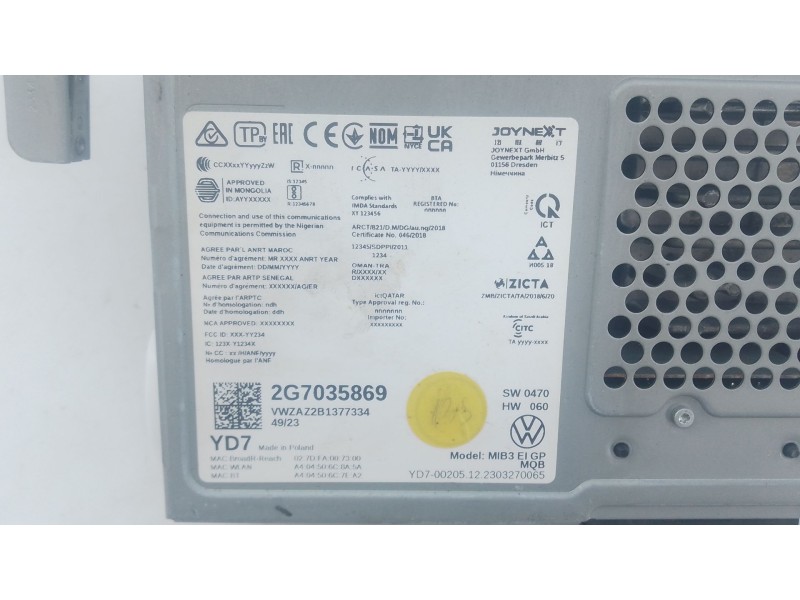Recambio de sistema navegacion gps para volkswagen t-cross (c11, d31) 1.0 tsi referencia OEM IAM 2G7035869  