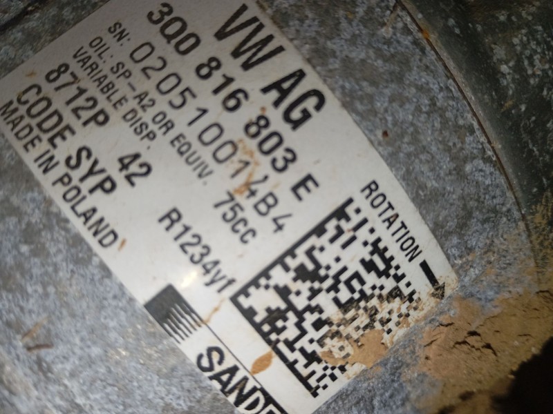 Recambio de compresor aire acondicionado para volkswagen t-cross (c11, d31) 1.0 tsi referencia OEM IAM 3Q0816803E  