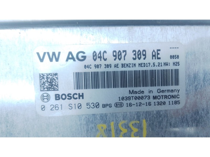 Recambio de centralita motor uce para seat ibiza iv (6j5, 6p1) 1.0 tsi referencia OEM IAM 04C907309AE 0261S10530 