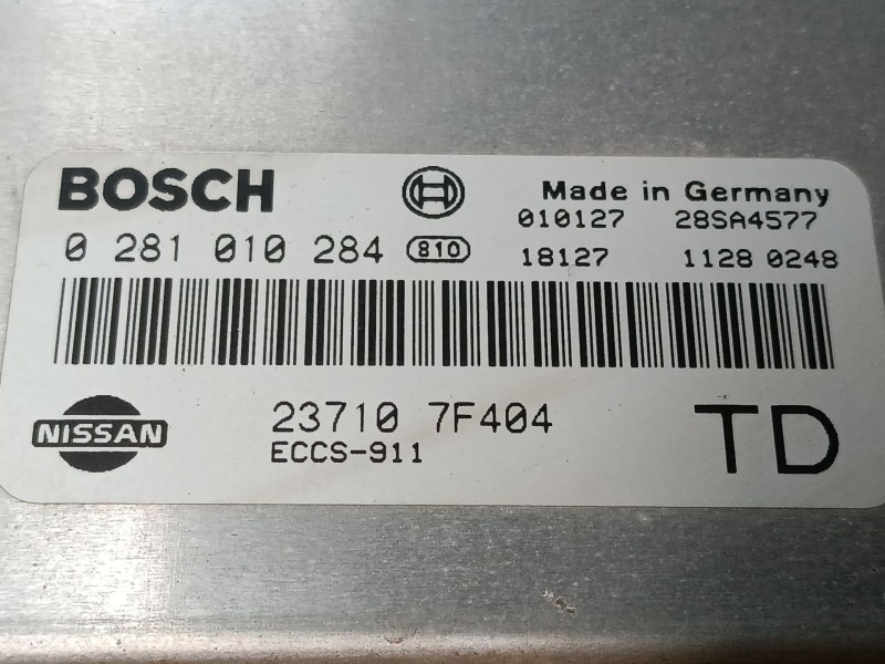 Recambio de centralita motor uce para nissan terrano ii (r20) 2.7 tdi 4wd referencia OEM IAM 237107F404 0281010284 