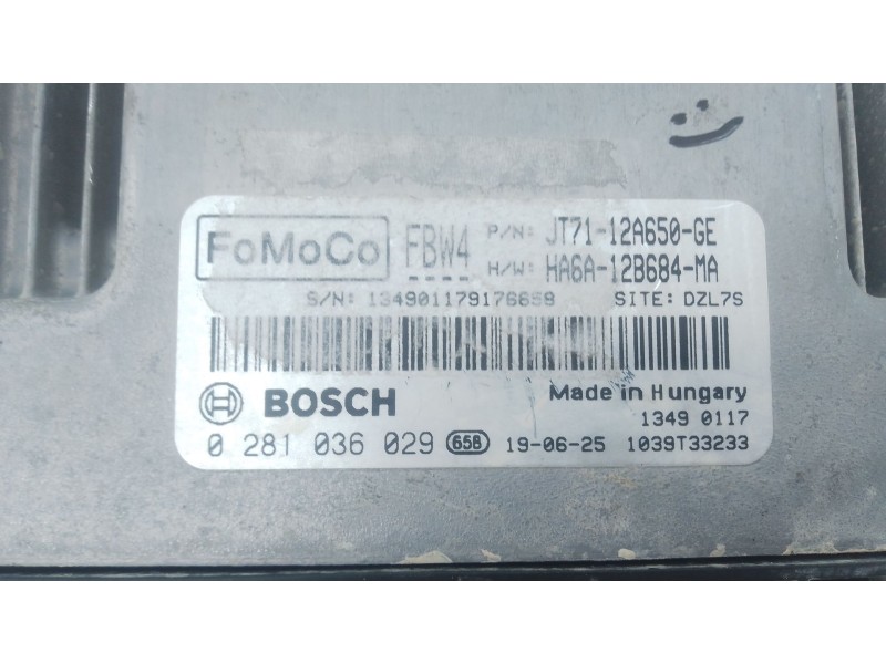 Recambio de centralita motor uce para ford transit courier b460 furgoneta/monovolumen 1.5 tdci referencia OEM IAM JT7112A650GE 0