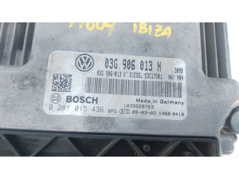 Recambio de centralita motor uce para seat ibiza iv (6j5, 6p1) 1.9 tdi referencia OEM IAM 03G906013N 0281015436 