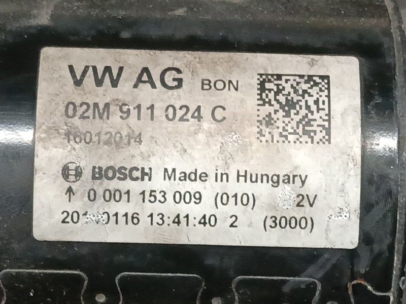 Recambio de motor arranque para volkswagen tiguan (5n_) 2.0 tdi referencia OEM IAM 02M911024C  