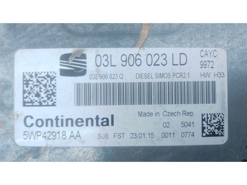 Recambio de centralita motor uce para seat ibiza iv (6j5, 6p1) 1.6 tdi referencia OEM IAM 03L906023LD 5WP42918AA 