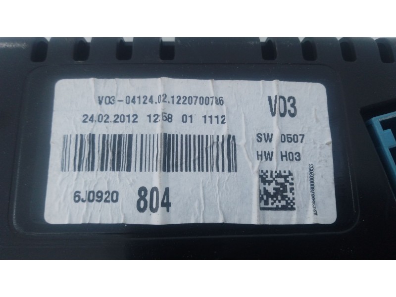 Recambio de cuadro instrumentos para seat ibiza iv (6j5, 6p1) 1.4 referencia OEM IAM 6J0920804  