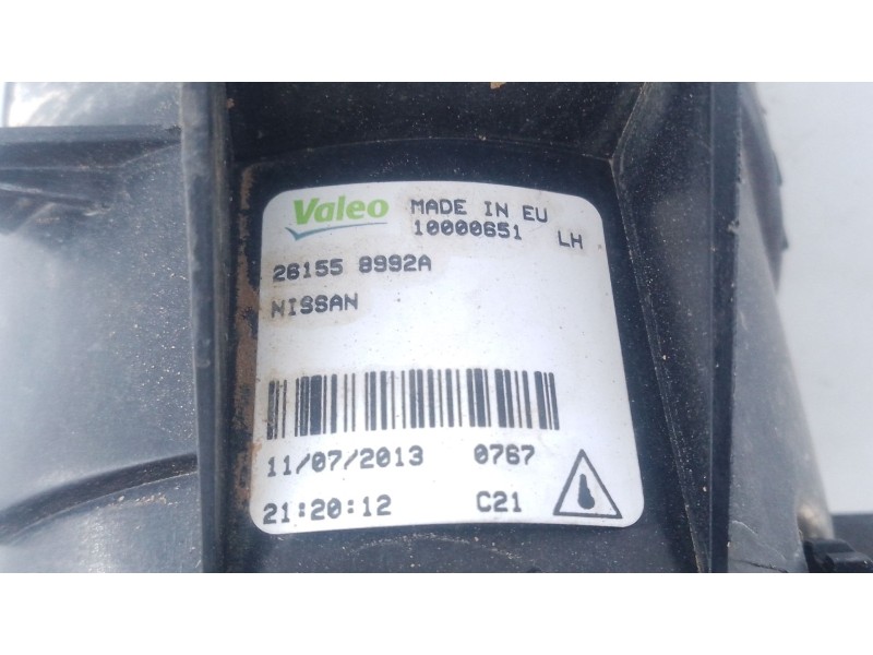 Recambio de faro antiniebla izquierdo para nissan qashqai qashqai j10 referencia OEM IAM   