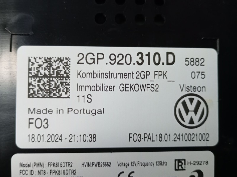 Recambio de cuadro instrumentos para volkswagen t-cross (c11, d31) 1.0 tsi referencia OEM IAM 2GP920310D  