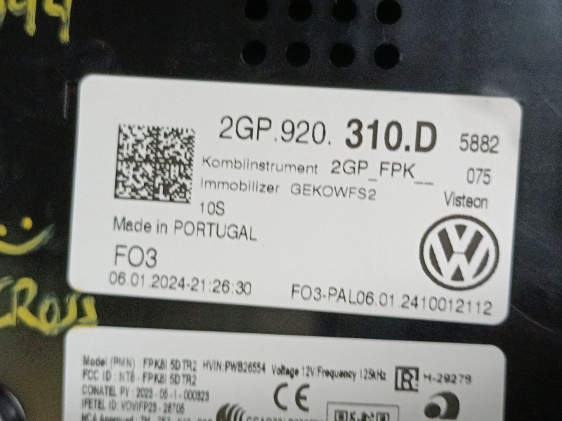 Recambio de cuadro instrumentos para volkswagen t-cross (c11, d31) 1.0 tsi referencia OEM IAM 2GP920310D  