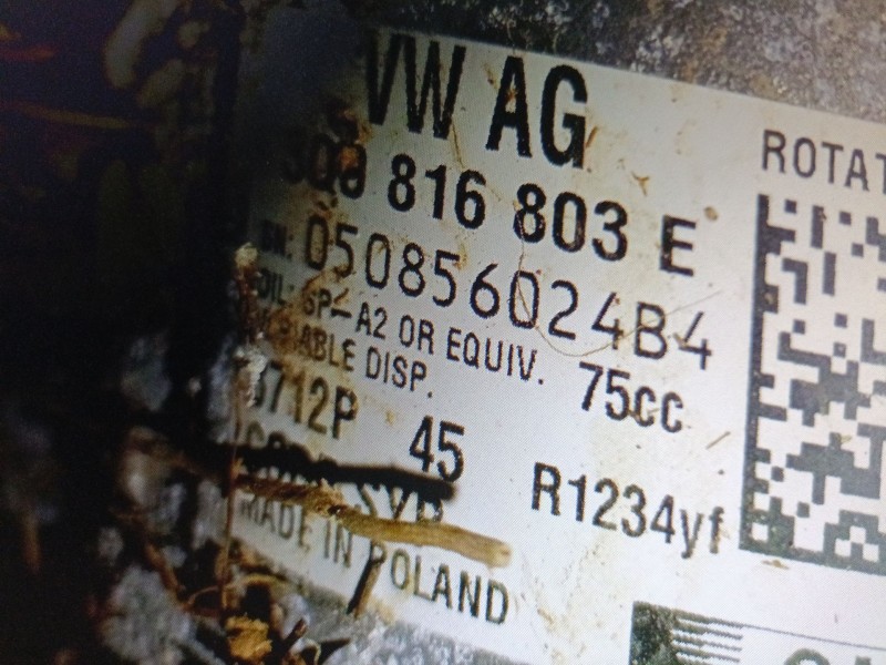 Recambio de compresor aire acondicionado para volkswagen t-cross (c11, d31) 1.0 tsi referencia OEM IAM 3Q0816803E  