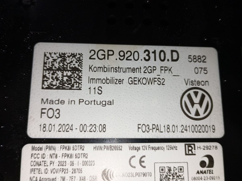 Recambio de cuadro instrumentos para volkswagen t-cross (c11, d31) 1.0 tsi referencia OEM IAM 2GP920310D  