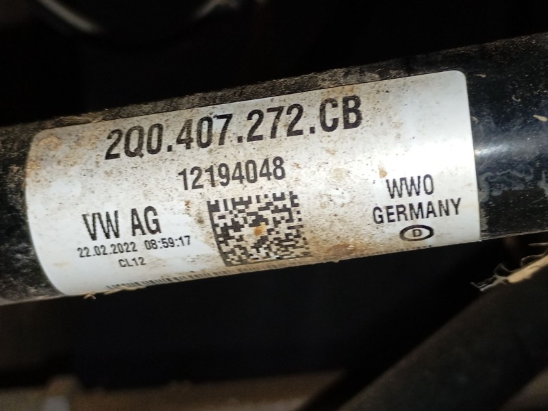 Recambio de transmision delantera derecha para volkswagen t-cross (c11, d31) 1.0 tsi referencia OEM IAM 2Q0407272CB  