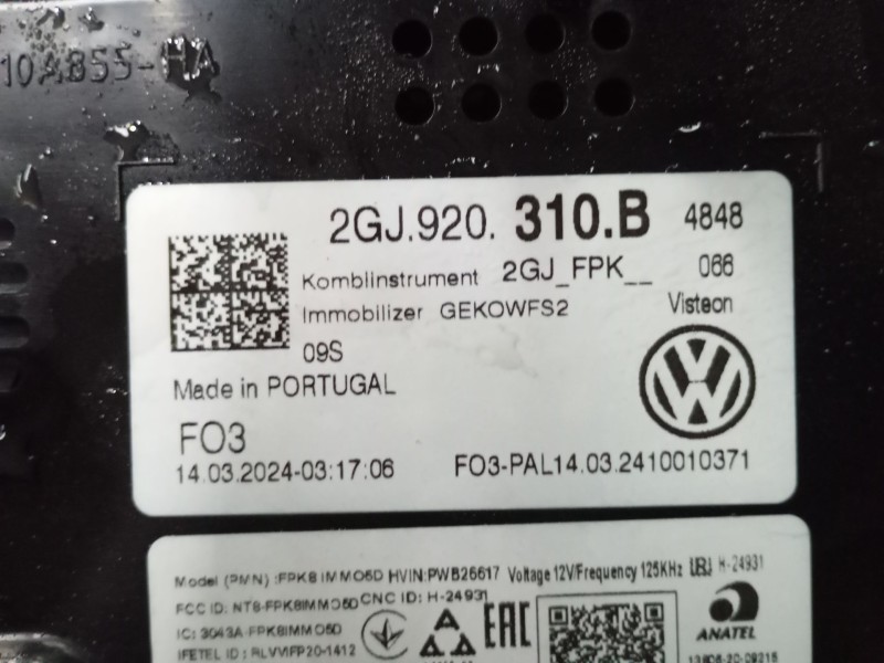 Recambio de cuadro instrumentos para volkswagen t-roc (a11, d11) 1.5 tsi referencia OEM IAM 2GJ920310B  