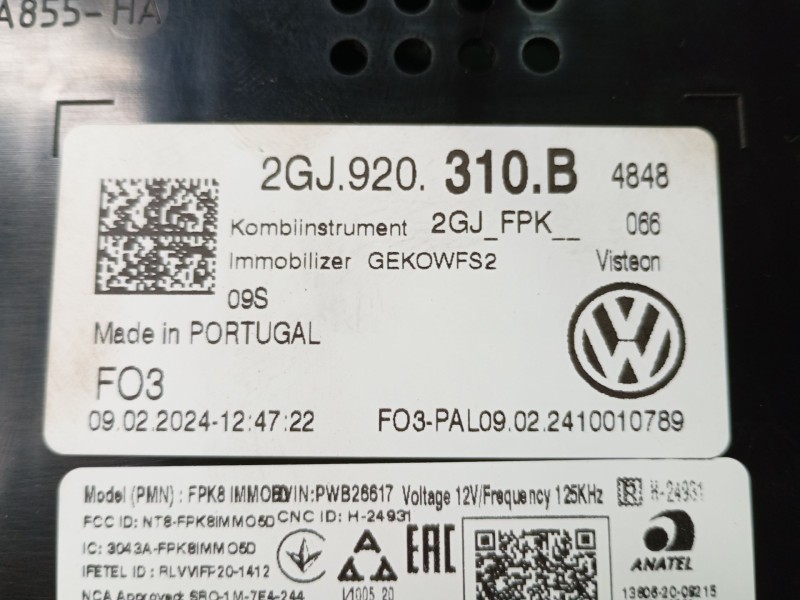 Recambio de cuadro instrumentos para volkswagen t-roc (a11, d11) 1.5 tsi referencia OEM IAM 2GJ920310B  