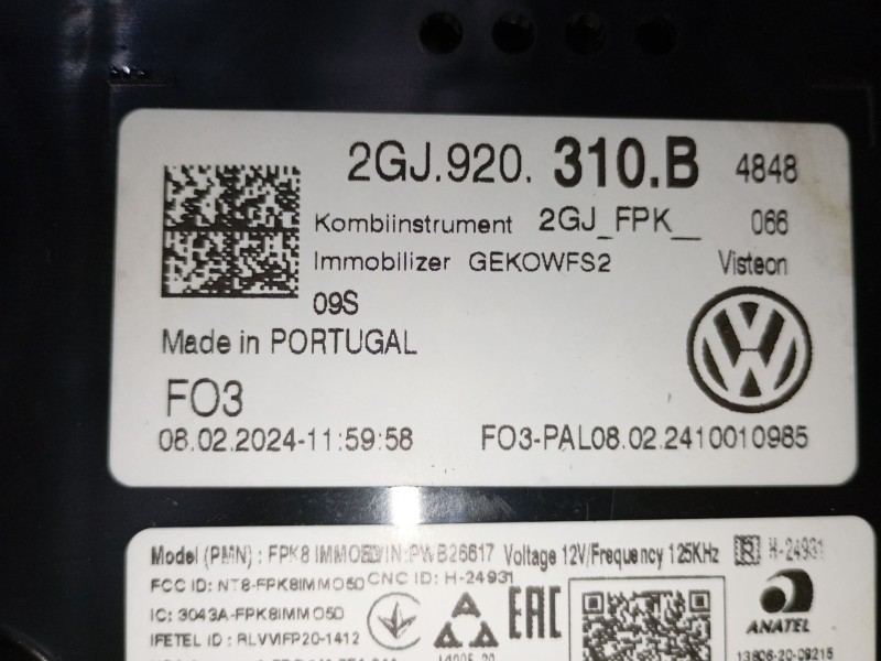 Recambio de cuadro instrumentos para volkswagen t-roc (a11, d11) 1.5 tsi referencia OEM IAM 2GJ920310B  
