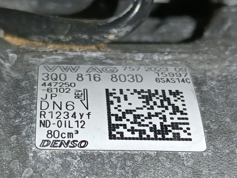 Recambio de compresor aire acondicionado para volkswagen t-roc (a11, d11) 1.0 tsi referencia OEM IAM 3Q0816803D  