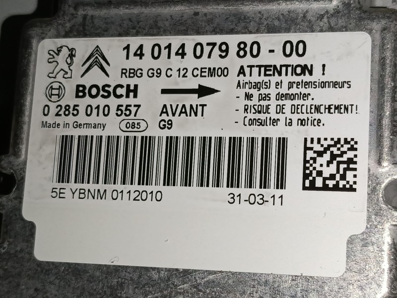 Recambio de centralita airbag para fiat scudo autobús (270_, 272_) 2.0 d multijet referencia OEM IAM   