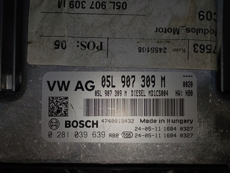 Recambio de centralita motor uce para volkswagen t-roc (a11, d11) 2.0 tdi scr referencia OEM IAM   