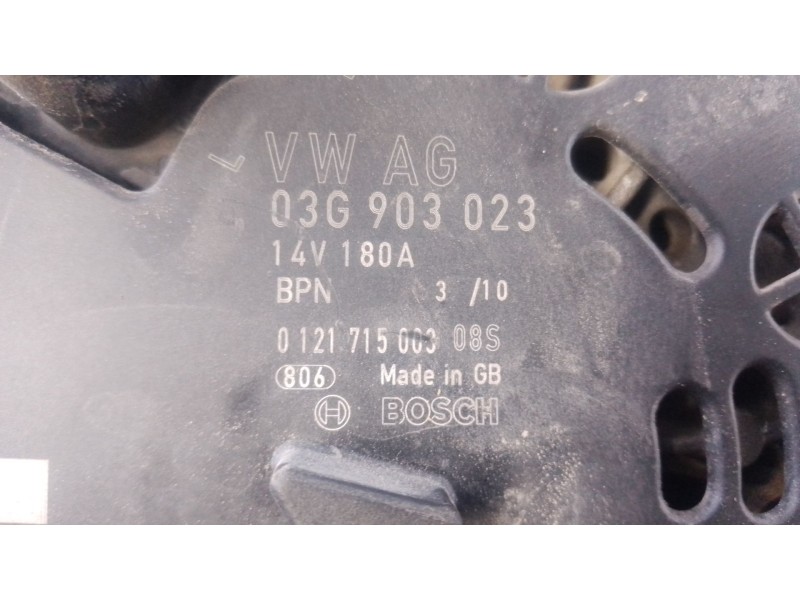 Recambio de alternador para volkswagen passat b6 (3c2) 2.0 tdi referencia OEM IAM 03G903023  