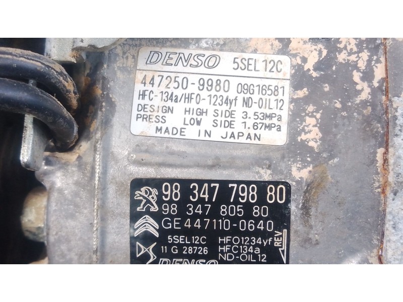 Recambio de compresor aire acondicionado para peugeot 2008 ii (ud_, us_, uy_, uj_, ur_, uc_) 1.2 puretech 130 referencia OEM IAM