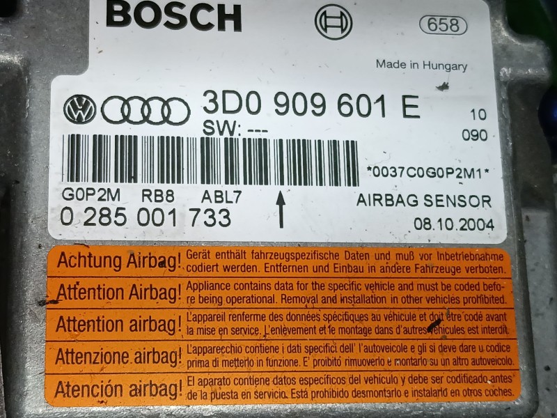 Recambio de kit airbag para volkswagen touareg (7la, 7l6, 7l7) 2.5 r5 tdi referencia OEM IAM 3D0909601E 0285001733 