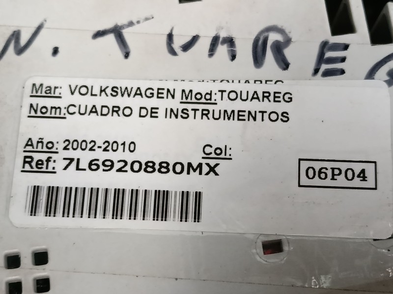 Recambio de cuadro instrumentos para volkswagen touareg (7la, 7l6, 7l7) 2.5 r5 tdi referencia OEM IAM 7L6920880MX  