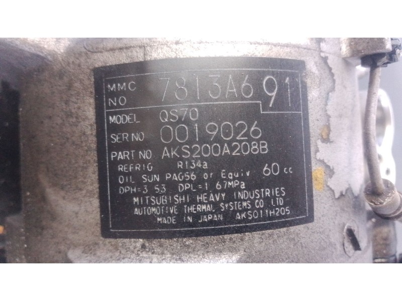 Recambio de compresor aire acondicionado para mitsubishi asx (ga0w) ga6w referencia OEM IAM 7813A691  