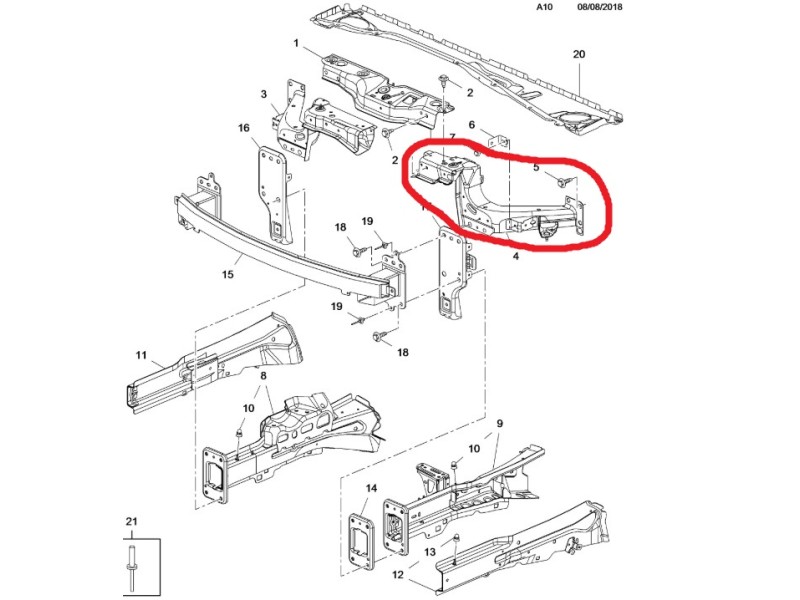Recambio de frente para opel corsa e (x15) 1.3 cdti (08, 68) referencia OEM IAM 109166281 109.166281 TO- NUEVO