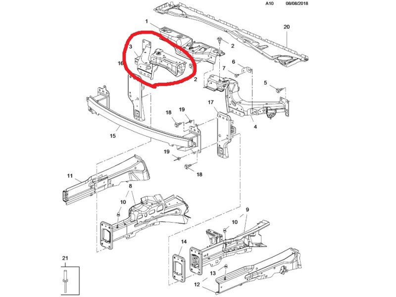 Recambio de frente para opel corsa e (x15) 1.3 cdti (08, 68) referencia OEM IAM 109166280 109.166280 TO- NUEVO