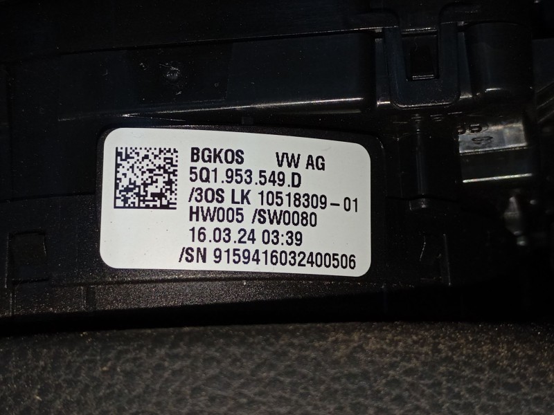 Recambio de anillo airbag para volkswagen caddy v furgoneta/monovolumen (sba, sbh) 2.0 tdi bmt referencia OEM IAM 5Q1953549D  