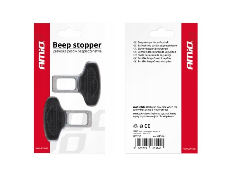 Recambio de ferreteria para universal hebilla para cinturon de seguridad beep stoppers referencia OEM IAM 020167 5903293015148 T