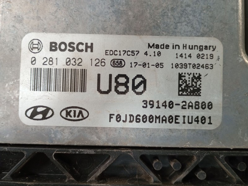 Recambio de centralita motor uce para kia cee´d (jd) 1.4 crdi 90 referencia OEM IAM 391402A800 0281032126 