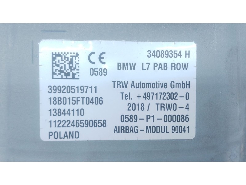 Recambio de airbag delantero derecho para bmw 3 gran turismo (f34) 320 d referencia OEM IAM   