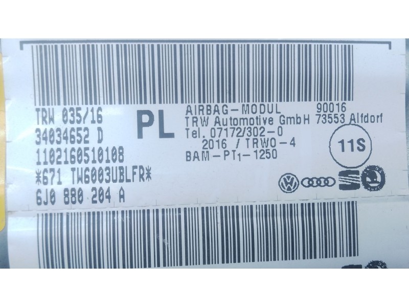 Recambio de airbag delantero derecho para seat ibiza iv (6j5, 6p1) 1.0 referencia OEM IAM   