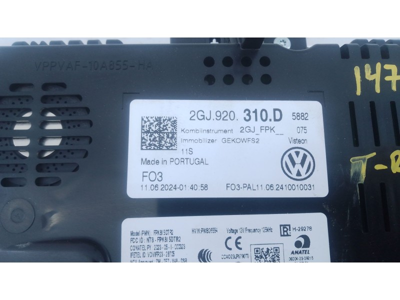 Recambio de cuadro instrumentos para volkswagen t-roc (a11, d11) 2.0 tdi scr referencia OEM IAM 2GJ920310D  