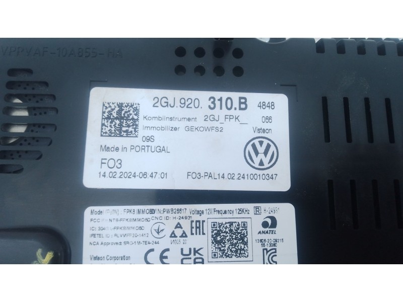 Recambio de cuadro instrumentos para volkswagen t-roc (a11, d11) 1.5 tsi referencia OEM IAM 2GJ920310B  