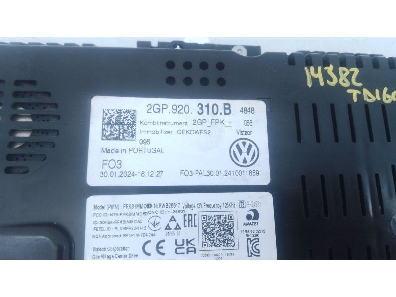 Recambio de cuadro instrumentos para volkswagen taigo (cs1) 1.0 tsi referencia OEM IAM 2GP920310B  