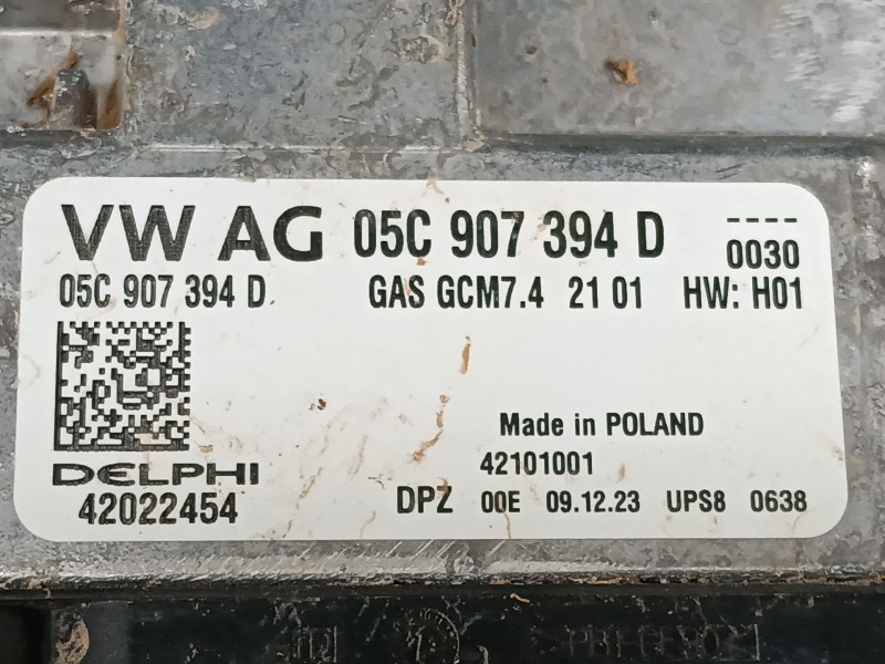 Recambio de centralita motor uce para skoda scala (nw1) 1.0 tsi referencia OEM IAM 05C907394D 42022454 