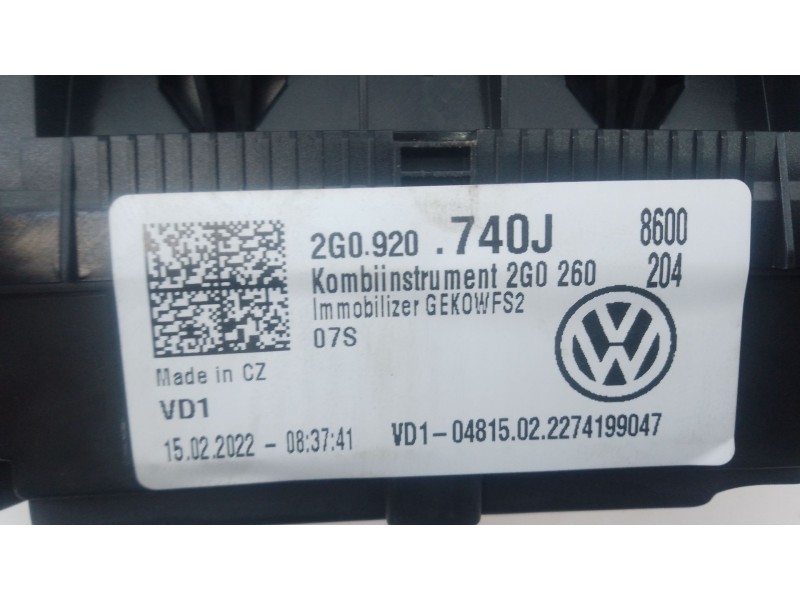 Recambio de cuadro instrumentos para volkswagen t-cross (c11, d31) 1.0 tsi referencia OEM IAM 2GP920740J  