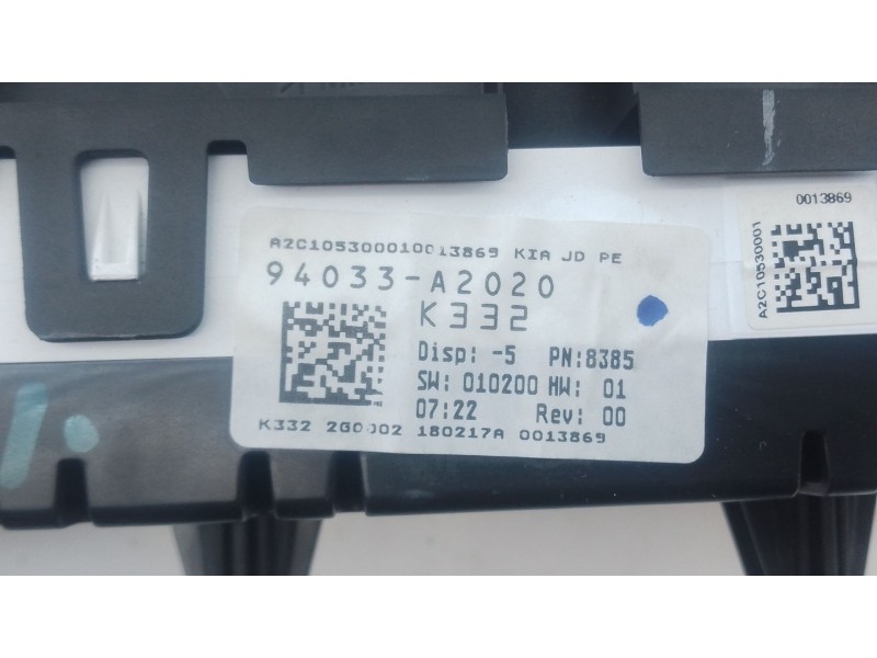 Recambio de cuadro instrumentos para kia cee´d (jd) 1.4 crdi 90 referencia OEM IAM 94033A2020  