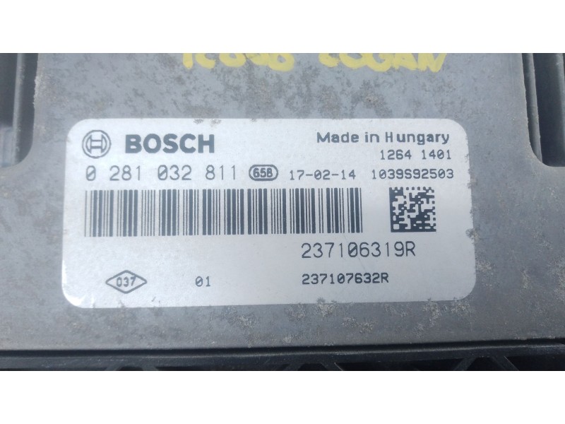 Recambio de centralita motor uce para dacia logan ii 1.5 dci / blue dci 75 referencia OEM IAM 237106319R 0281032811 